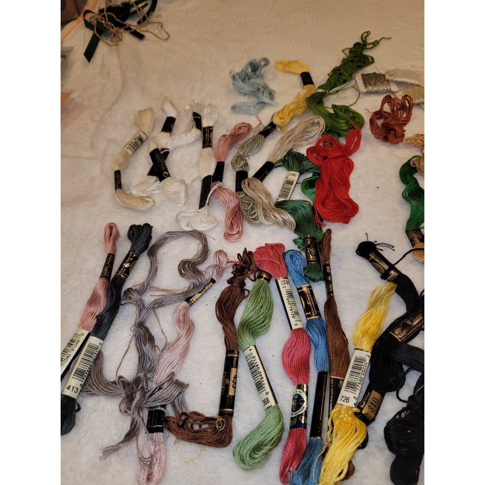 DMC Embroidery Floss 50 Assorted Full & Partial Skeins Some repeats